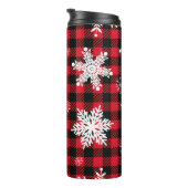 Sneeuwvlokken & Buffel Plaid: Winter Charme Thermosbeker (Geroteerd rechts)