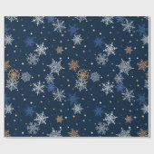 Sneeuwvlokken Cadeaupapier (Vlak)