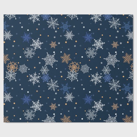 Sneeuwvlokken Cadeaupapier (Vlak)