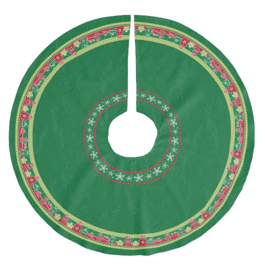 Sneeuwvlokken & Cadeaus boomrok Kerstboom Rok (Voorkant)