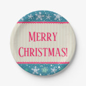 Sneeuwvlokken & Cadeaus Papieren Bordje (Voorkant)