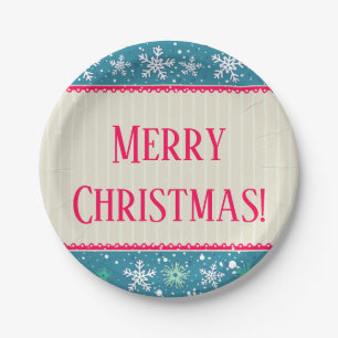 Sneeuwvlokken & Cadeaus Papieren Bordje