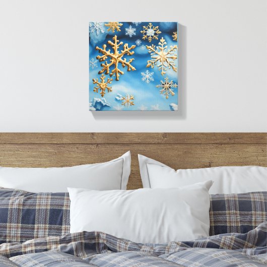 Sneeuwvlokken Canvas Afdruk (Insitu (Slaapkamer))