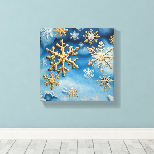 Sneeuwvlokken Canvas Afdruk (Insitu (Houten vloer))