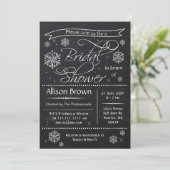 sneeuwvlokken Chalkboard Bridal douche Invitations Kaart (Staand voorkant)
