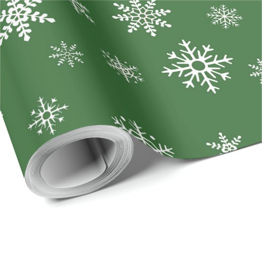 Sneeuwvlokken Christmas Pine Tree Green Extra Larg Cadeaupapier (Rol Hoek)