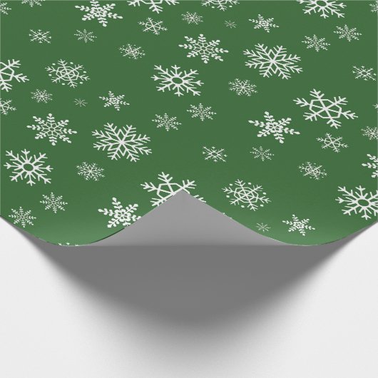 Sneeuwvlokken Christmas Pine Tree Green Extra Larg Cadeaupapier (Hoek)