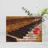 sneeuwvlokken collage rustige pianist-vakkaarten feestdagenkaart (Staand voorkant)