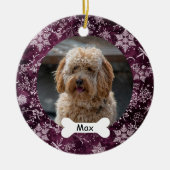 Sneeuwvlokken Custom Pet Puppy Dog Foto Keramisch Ornament (Voorkant)