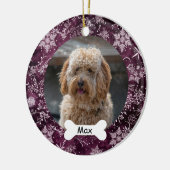 Sneeuwvlokken Custom Pet Puppy Dog Foto Keramisch Ornament (Links)
