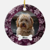 Sneeuwvlokken Custom Pet Puppy Dog Foto Keramisch Ornament (Achterkant)