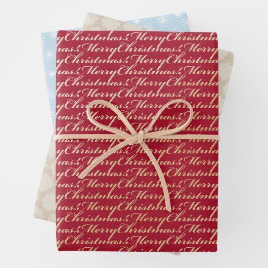 Sneeuwvlokken Custom Vakantie Vrolijk Kerstfeest Inpakpapier Vel (In situ)