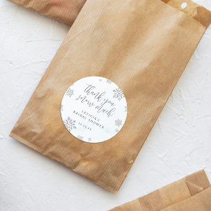 Sneeuwvlokken Dank Je Snow Veel Bruidsdouche Ronde Sticker