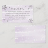Sneeuwvlokken de Boeken van het Baby shower van de Informatiekaartje (Voorkant / Achterkant)