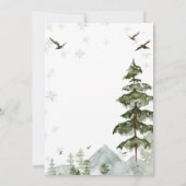 Sneeuwvlokken dennenbomen koud buiten Baby shower Kaart (Achterkant)
