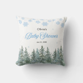 Sneeuwvlokken Dennenbomen Winter Baby Shower Kussen