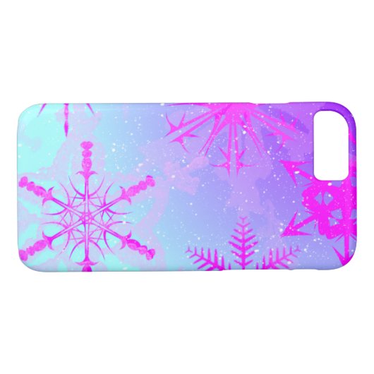 Sneeuwvlokken die uit Afar iPhone Case dansen (Achterkant (Horizontaal))