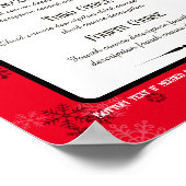 Sneeuwvlokken diner feest vakantie catering menu poster (Hoek)