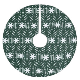 Sneeuwvlokken donkerdengroen wit kerstpatroon kerstboom rok