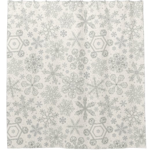 Sneeuwvlokken Douchegordijn (Voorkant)