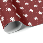 Sneeuwvlokken een witte maroon met een bruine buik cadeaupapier (Rol Hoek)