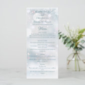 Sneeuwvlokken Elegant Winter Bruiloftsmenu Menu (Staand voorkant)