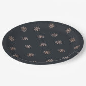 Sneeuwvlokken Elegant Zwart en Goud Kerstmis Papieren Bordje