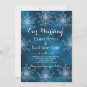 Sneeuwvlokken elegante navy blauwe winter rustieke kaart (Voorkant)