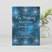 Sneeuwvlokken elegante navy blauwe winter rustieke kaart (Staand voorkant)