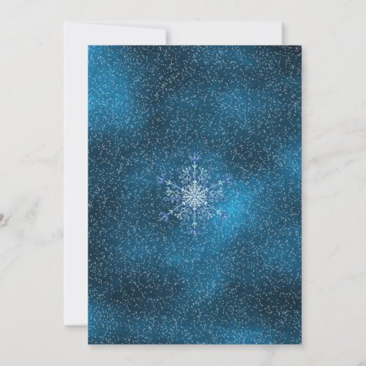 Sneeuwvlokken elegante navy blauwe winter rustieke kaart (Achterkant)