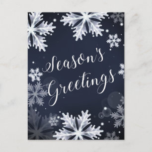 sneeuwvlokken Elegante Zakelijke Kerst Postkaart Feestdagenkaart