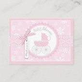 Sneeuwvlokken en Baby Carriage Diaper Raffle Ticke Informatiekaartje (Achterkant)