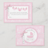 Sneeuwvlokken en Baby Carriage Diaper Raffle Ticke Informatiekaartje (Voorkant / Achterkant)