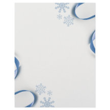 Sneeuwvlokken en blauwe linten