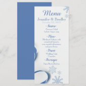 Sneeuwvlokken en Blauwe Lintjes Menu (Voorkant / Achterkant)