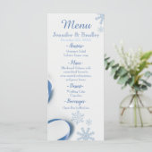 Sneeuwvlokken en Blauwe Lintjes Menu (Staand voorkant)