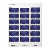 Sneeuwvlokken en Blue Damask bruiloft Etiket (Full Sheet)