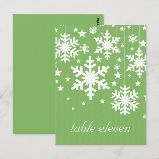 Sneeuwvlokken en Briefkaart van de Stars-tabel, gr (Voorkant / Achterkant)