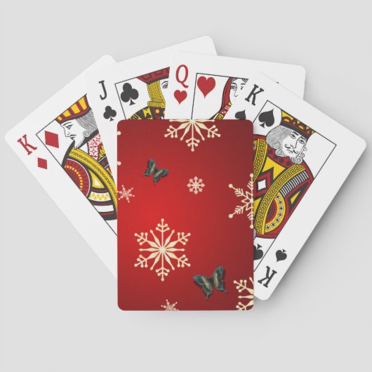Sneeuwvlokken en buikvlies speelkaarten (Achterkant)