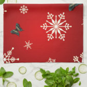 Sneeuwvlokken en buikvlies theedoek (Gevouwen)