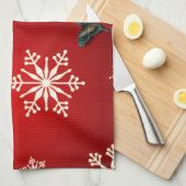 Sneeuwvlokken en buikvlies theedoek (Quarter Fold)