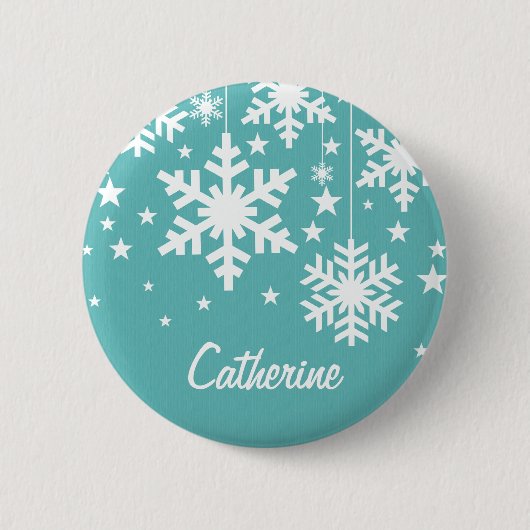 Sneeuwvlokken en Button van sterren, Aqua (Voorkant)