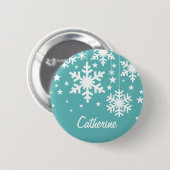 Sneeuwvlokken en Button van sterren, Aqua (Voorkant /achterkant)