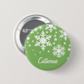 Sneeuwvlokken en Button van sterren, groen (Voorkant /achterkant)