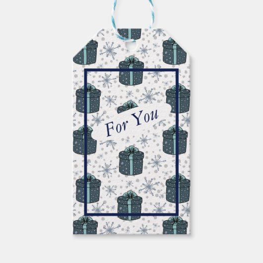 Sneeuwvlokken en Cadeaus Label Cadeaulabel (Voorkant)