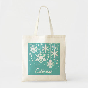 Sneeuwvlokken en Canvas tas van sterren, Aqua