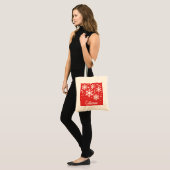 Sneeuwvlokken en Canvas tas van sterren, rood (Voorkant (model))