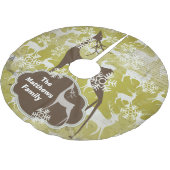 Sneeuwvlokken en de Deer Custom Holiday Tree Skirt Kerstboom Rok (Gekanteld)