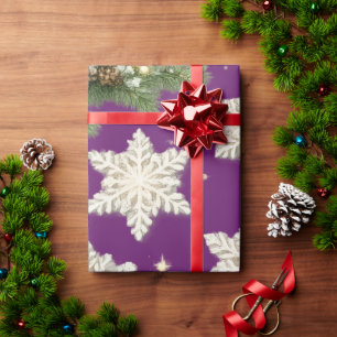 Sneeuwvlokken en dennentakken cadeaupapier