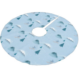 Sneeuwvlokken en downhill skiër kerstboom rok